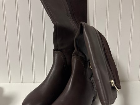 Boots Knee Heels By Clothes Mentor In Brown, Size: 9.5 Online