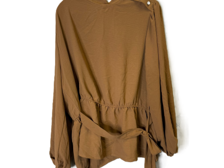 Top Long Sleeve By Clothes Mentor In Brown, Size: 3x Supply