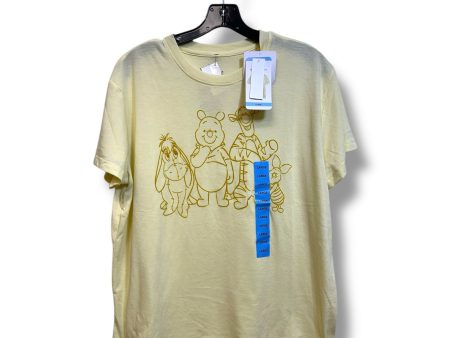 Winnie the Pooh Top Short Sleeve Basic By Disney Store In Yellow, Size: L Sale