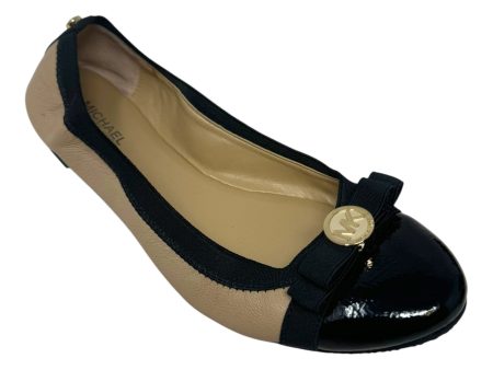 Dixie Leather Ballet Flats By Michael By Michael Kors In Black & Brown, Size: 7.5 For Cheap