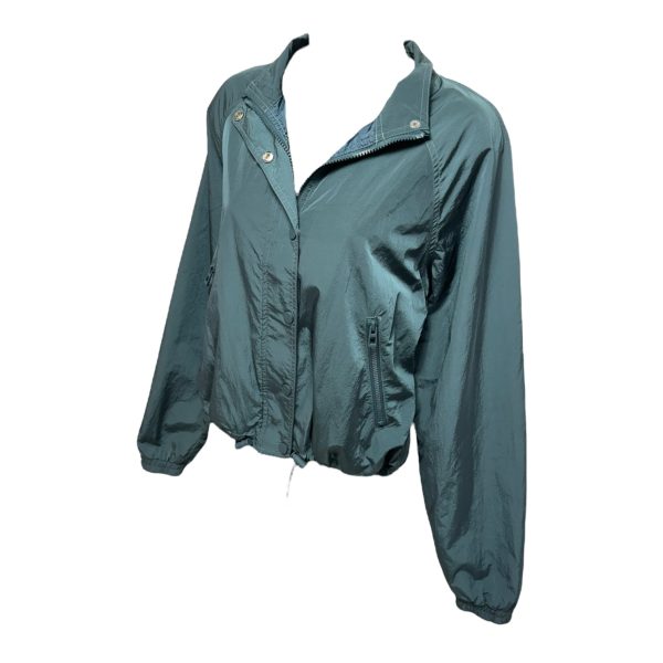 Essentials Shine Track Jacket By Good American In Orion Blue, Size: 2 For Sale