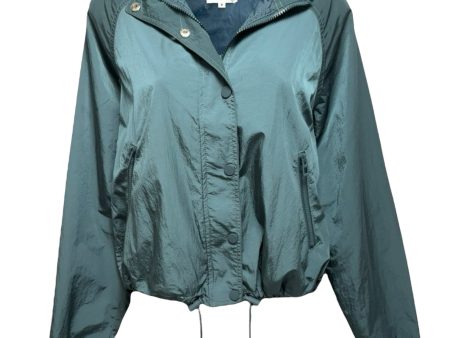 Essentials Shine Track Jacket By Good American In Orion Blue, Size: 2 For Sale