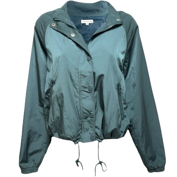 Essentials Shine Track Jacket By Good American In Orion Blue, Size: 2 For Sale