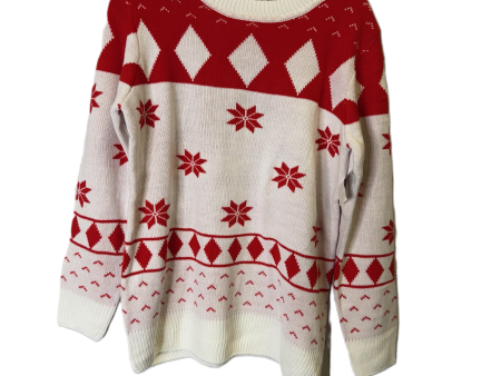 Sweater By Clothes Mentor In Red & White, Size: L For Cheap