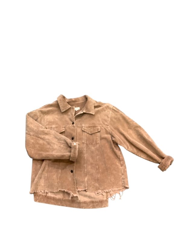 Jacket Shirt By Pol In Brown, Size: 2x Online Sale