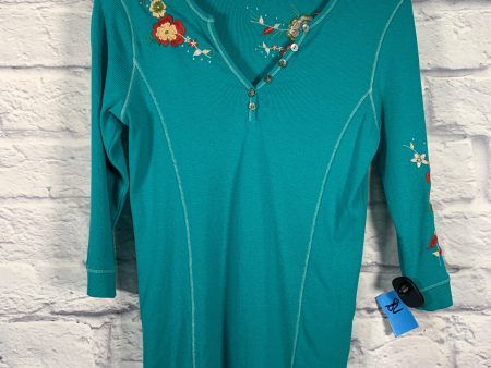 Top 3 4 Sleeve By Alp N Rock In Teal, Size: S Online Hot Sale