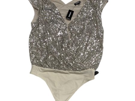 Bodysuit By Express In Silver, Size: S Online Sale