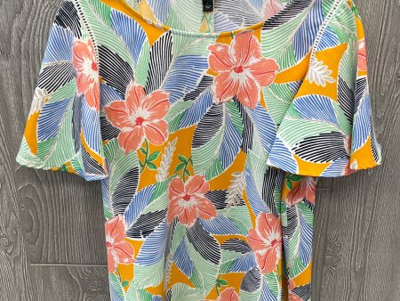 Blouse Short Sleeve By Ann Taylor In Multi-colored, Size: L on Sale