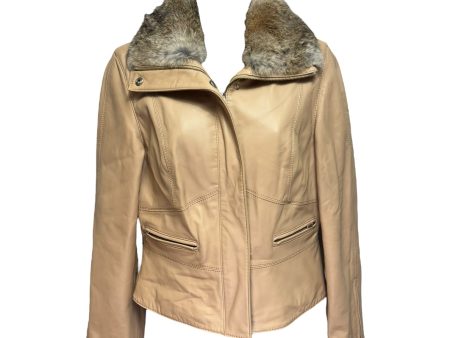 Fur Collar Jacket Leather By Siena Studio In Tan, Size: S Hot on Sale