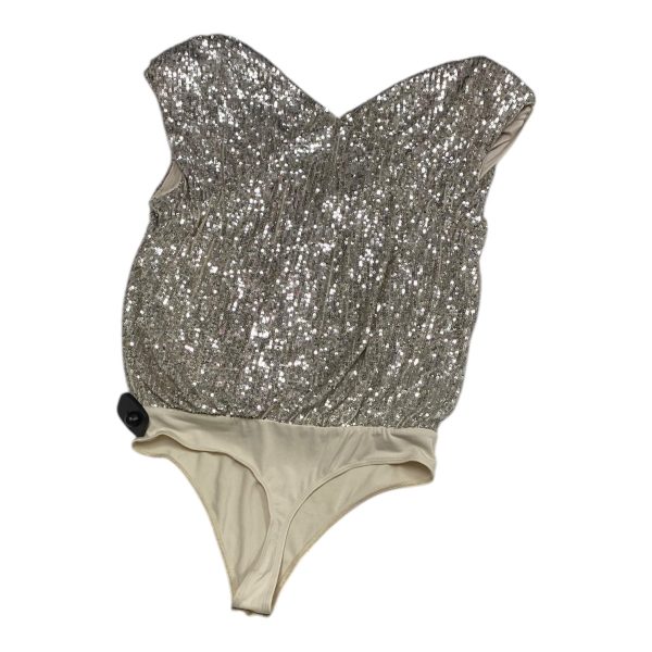 Bodysuit By Express In Silver, Size: S Online Sale