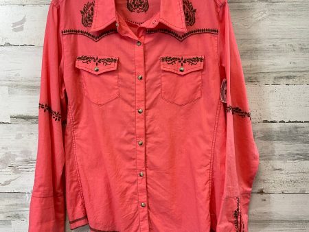 Blouse Long Sleeve By Tasha POLIZZI  In Orange, Size: Xl For Cheap