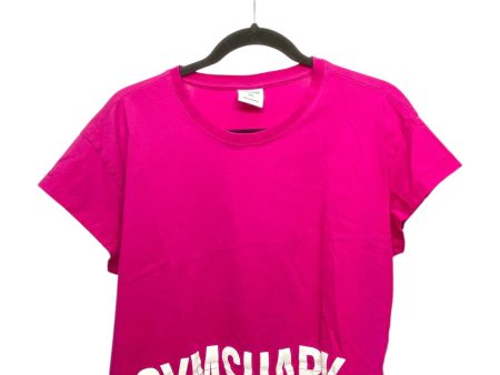 Athletic Top Short Sleeve By Gym Shark In Pink & White, Size: Xl Cheap