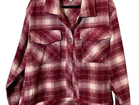 Blouse Long Sleeve By Time And Tru In Plaid Pattern, Size: 3x Discount