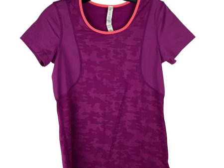 Athletic Top Short Sleeve By Lululemon In Purple, Size: 4 Fashion