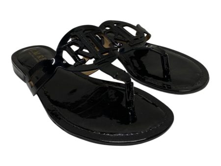 Sandals Flip Flops By Lauren By Ralph Lauren In Black, Size:5.5 Online now