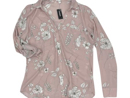 Blouse Ls By Express In Pink, Size:M Online