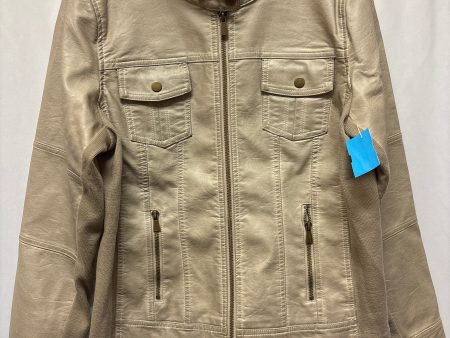 Jacket Moto By Maurices In Beige, Size: L Online now