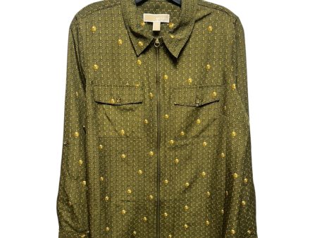 Zip Up Top Long Sleeve By Michael By Michael Kors In Green & Yellow, Size: 12 Cheap