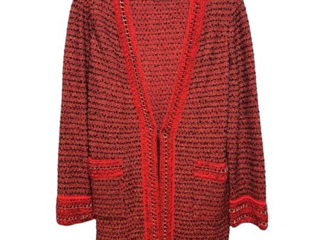 Boucle Chain Detail Knit Jacket By Misook In Multi-colored, Size: S Cheap