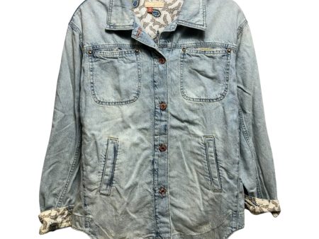 Drapey Denim Shirt Jacket By Pilcro In Blue Denim, Size: XS Online now