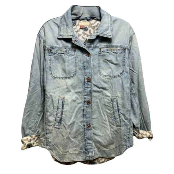 Drapey Denim Shirt Jacket By Pilcro In Blue Denim, Size: XS Online now