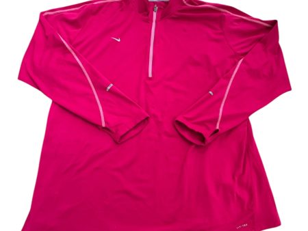 Athletic Top Long Sleeve Collar By Nike In Pink, Size: 3x Cheap