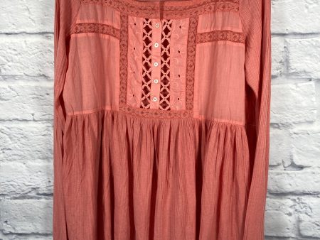 Tunic Long Sleeve By Free People In Pink, Size: M Cheap