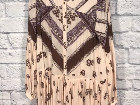 Tunic Long Sleeve By Free People In Brown & Pink, Size: S Discount