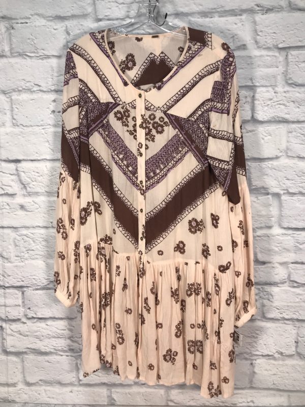 Tunic Long Sleeve By Free People In Brown & Pink, Size: S Discount