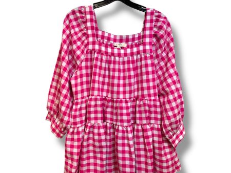 Top 3 4 Sleeve By Entro In Checked, Size: L For Discount