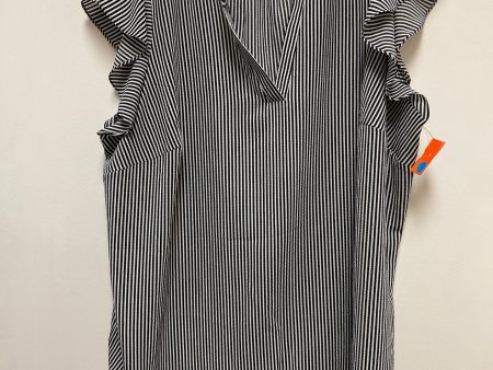 Top Short Sleeve By Adrianna Papell In Black & White, Size: 3x on Sale