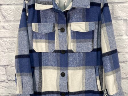 Jacket Shirt By Sebby In Blue & White, Size: M For Discount