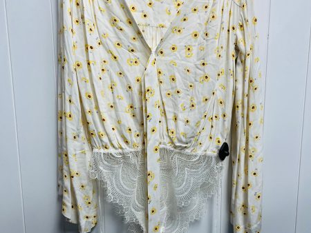 Bodysuit By Free People In White & Yellow, Size: M Fashion