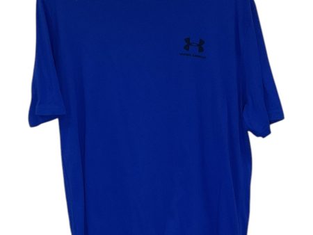 Athletic Top Short Sleeve By Under Armour In Blue, Size: L Cheap