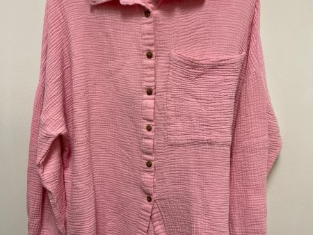 Blouse Long Sleeve By Clothes Mentor In Pink, Size: 2x For Sale