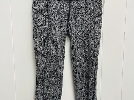 Athletic Capris By Lululemon In Black & White, Size: 4 Online Hot Sale