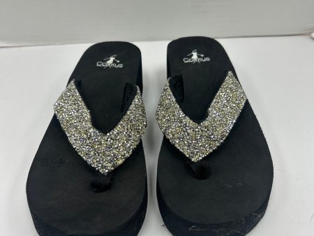 Sandals Flip Flops By Corkys In Black, Size: 9 Fashion