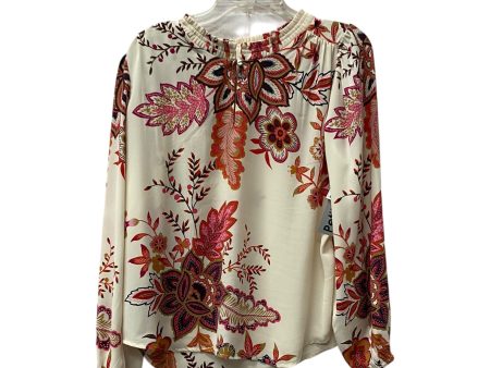 Top Ls By Loft In Cream & Pink, Size:Mp For Cheap