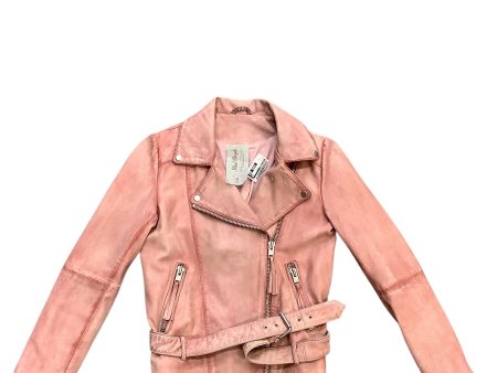 Jacket Moto Leather By Free People In Pink, Size: M Online now