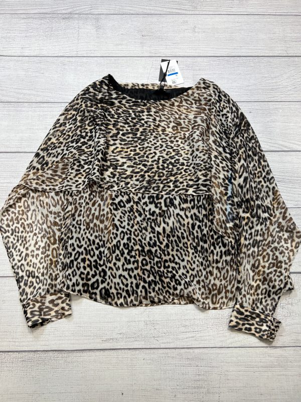 New! Top Long Sleeve By Dkny In Animal Print, Size: Xl Online Hot Sale