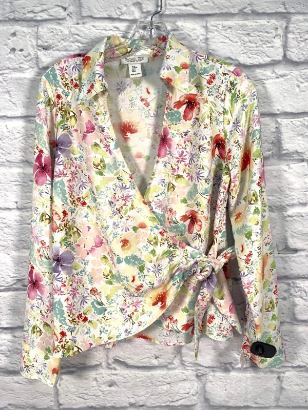 Floral Print Top Long Sleeve Rachel Zoe, Size M Cheap