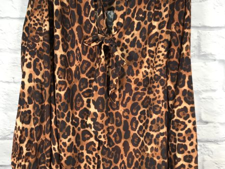 Blouse Long Sleeve By Express In Animal Print, Size: Xl Cheap