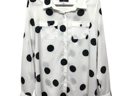 Blouse Designer By Karl Lagerfeld In Black & White, Size: M For Discount