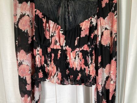 Black & Pink Top Long Sleeve Free People, Size S Online Hot Sale