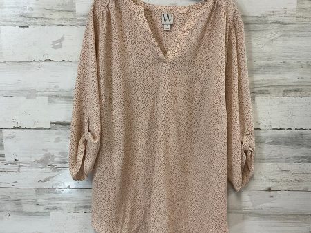 Blouse 3 4 Sleeve By Worthington In Tan, Size: 2x For Sale