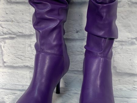 Purple Boots Mid-calf Heels Marc Fisher, Size 6 For Cheap