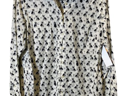 Blouse Long Sleeve By Talbots In Black & White, Size: S For Cheap