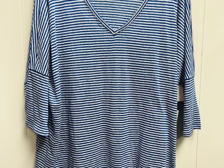 Top 3 4 Sleeve By Chicos In Blue & White, Size: Xl For Discount