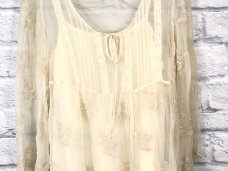 Cream Blouse Long Sleeve Soft Surroundings, Size Petite   Xs Supply