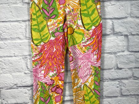 Green & Pink Pants Designer Trina Turk, Size 4 on Sale